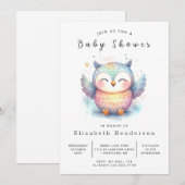 ボヘミアンオンラインフクロウ赤ちゃんシャワー 招待状 (正面/裏面)