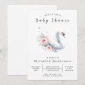 ボヘミアンオンライン白鳥ベビーシャワー 招待状 (正面/裏面)