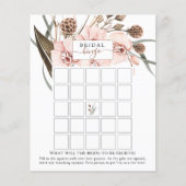 ボヘミアンオーキッドブライダルシャワービンゴゲームカード (正面)