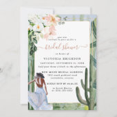 ボヘミアンカクタスデザートフローラブライダルシャワーインヴィタ 招待状 (正面)