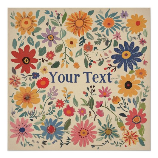 ボヘミアンカスタムフローラプリント ポスター (正面)