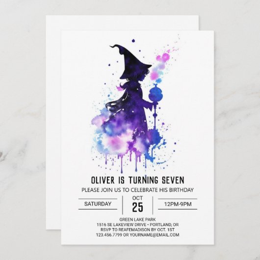 ボヘミアンカスタム誕生日 招待状 (正面/裏面)