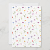 ボヘミアンカラフルワイルドフラワーリース日付を保存 招待状 (裏面)