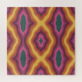 ボヘミアンカラーパレットウェーブラティスパターンアート ジグソーパズル (横)