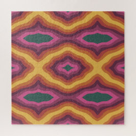 ボヘミアンカラーパレットウェーブラティスパターンアート ジグソーパズル