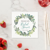 ボヘミアンガーデンフォイルパーソナライズされたリース スタンダードカクテルナプキン (インサイチュ)