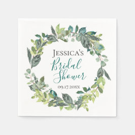 ボヘミアンガーデンフォイルパーソナライズされたリース スタンダードカクテルナプキン