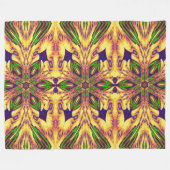 ボヘミアンガーデンフラワーインサマー2フローラ フリースブランケット (正面(横))