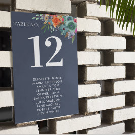 ボヘミアンガーデンブルーボホワイルドフラワー結婚ズ テーブルナンバー