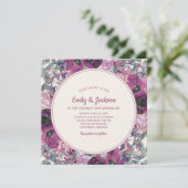 ボヘミアンガーデン パープル ウォーターカラー フラワーズ ウェディング 招待状 (スタンド正面)