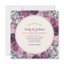 ボヘミアンガーデン パープル ウォーターカラー フラワーズ ウェディング