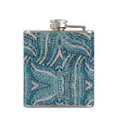 ボヘミアンガーリーシックなシルバーグレーターコイズブルー フラスク (裏面)