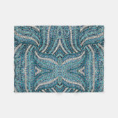 ボヘミアンガーリーシックなシルバーグレーターコイズブルー フリースブランケット (正面(横))