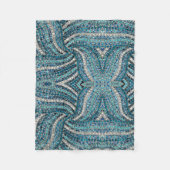 ボヘミアンガーリーシックなシルバーグレーターコイズブルー フリースブランケット (正面)