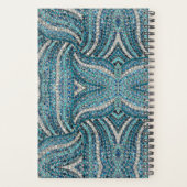 ボヘミアンガーリーシックなシルバーグレーターコイズブルー プランナー手帳 (裏面)