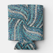 ボヘミアンガーリーシックなシルバーグレーターコイズブルー 缶クーラー (裏面)