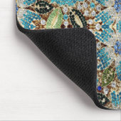 ボヘミアンガーリーシック銀ターコイズブルーフラワー マウスパッド (コーナー)