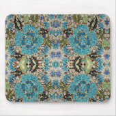 ボヘミアンガーリーシック銀ターコイズブルーフラワー マウスパッド (正面)