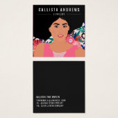 ボヘミアンガールイラストレーションイヤリングディスプレイカード (正面&裏面)