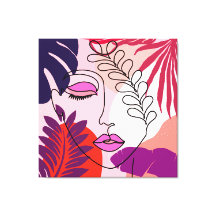 ボヘミアンガールラインアートピンクエステティック