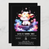 ボヘミアンキッズカウー誕生日 招待状 (正面/裏面)