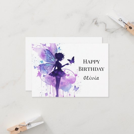 ボヘミアンキッズフェアリーテイル誕生日 カード (正面/裏面インサイチュ)