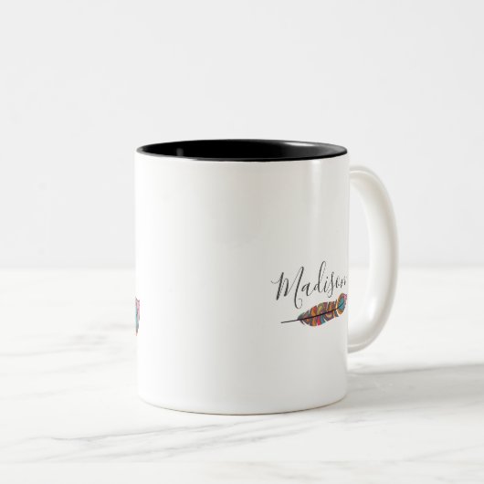 ボヘミアンキミのバイブはあなたの部族の引用文を引き付ける ツートーンマグカップ (正面右)