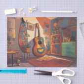 ボヘミアンギターデクページティッシュペーパー 薄葉紙 (クラフト)