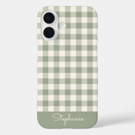 ボヘミアンギンガム柄チェックセージ名 Case-Mate iPhoneケース (裏面)