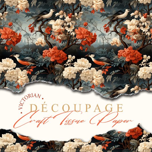 ボヘミアンクラフトティール(緑がかった色)ヴィンテージジョージアンボホーバード 薄葉紙