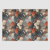 ボヘミアンクラフトティール(緑がかった色)ヴィンテージジョージアンボホーバード 薄葉紙 (正面)