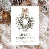 ボヘミアンクリスマスリースの企業向けグリーティングカード シーズンカード