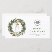 ボヘミアンクリスマスリース企業の挨拶 シーズンカード (正面/裏面)