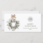 ボヘミアンクリスマスリース企業の挨拶 シーズンカード (正面)