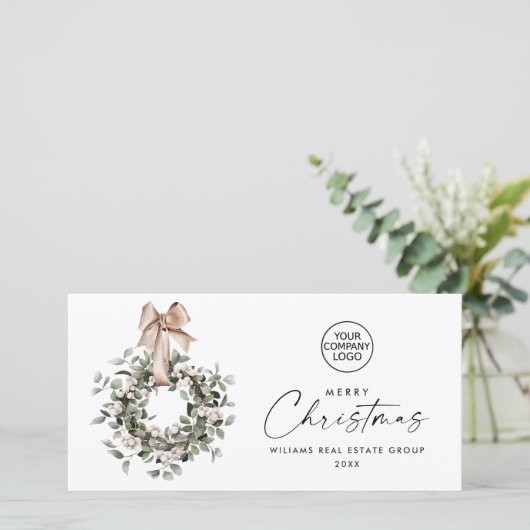 ボヘミアンクリスマスリース企業の挨拶 シーズンカード (スタンド正面)