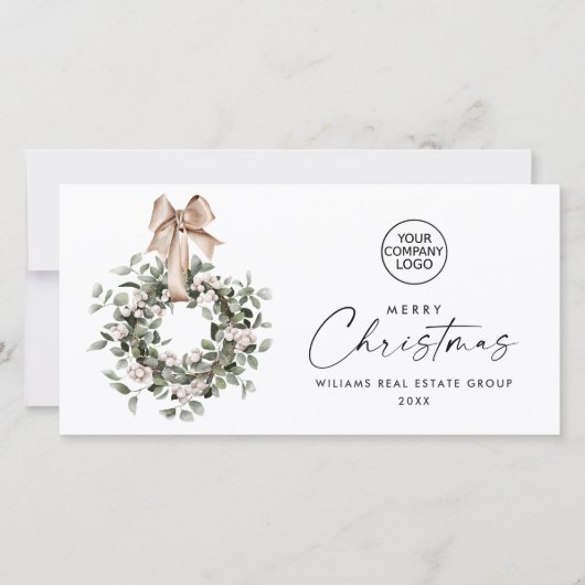ボヘミアンクリスマスリース企業の挨拶 シーズンカード (正面)