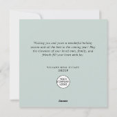 ボヘミアングリーンサージのクリスマスオーナメント企業 シーズンカード (裏面)