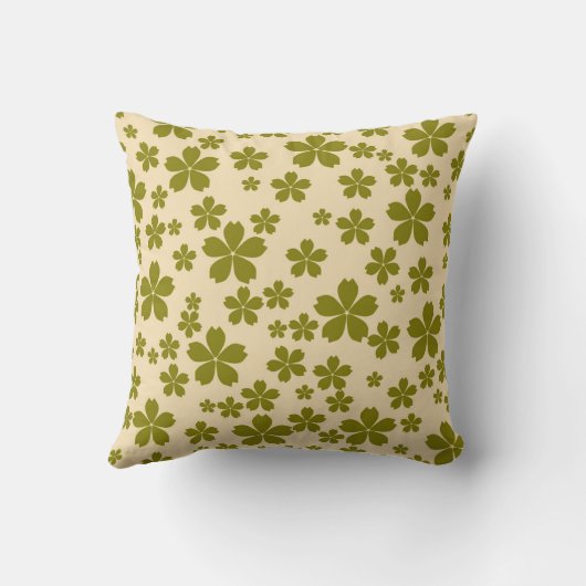 ボヘミアングリーンフローラ熱帯お洒落夏 クッション (裏面)