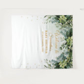 ボヘミアングリーン多肉植物ベイビーシャワーバックドロップ タペストリー (正面(横))