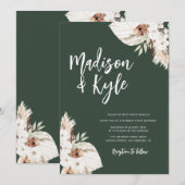 ボヘミアングリーン パンパス 秋 ウェディング 招待状 (正面/裏面)