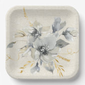 ボヘミアングレイフローラ紙プレート ペーパープレート (正面)