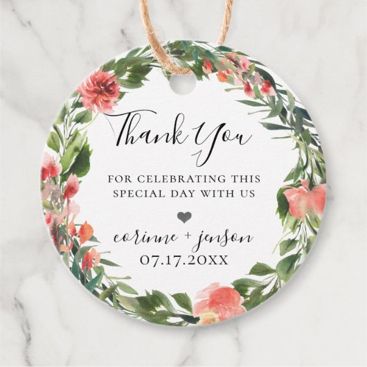 ボヘミアンコーラルフラワーラウンド フェイバータグ (正面)