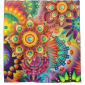 ボヘミアンサイケデリックガーデンヒッピー シャワーカーテン (正面)