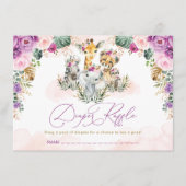 ボヘミアンサファリジャングルベビーシャワーおむつラッフル エンクロージャーカード (正面)