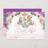 ボヘミアンサファリジャングルベビーシャワーおむつラッフル エンクロージャーカード (正面/裏面)