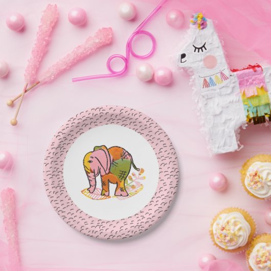 ボヘミアンサファリ10代のエレファントトゥイーンバースデーパーティー ペーパープレート (パーティー)