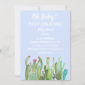 ボヘミアンサボツブルーボーイガールウォーターベビー 招待状 (正面)