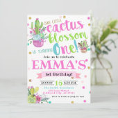 ボヘミアンサボテンの花1歳の誕生日 招待状 (スタンド正面)
