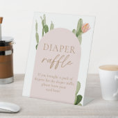 ボヘミアンサボテン砂漠おむつラッフルサイン 台座サイン (インサイチュ)