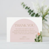 ボヘミアンサボテン砂漠の赤ちゃんシャワー サンキューカード (スタンド正面)